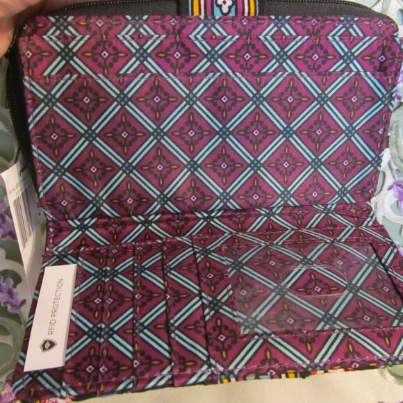 Vera Bradley Vines Floral Iconic RFID Wristlet Wallet Combo - Picture 11 of 15